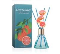 Australian Grapefruit Reed Diffuser with 8 Blue Fiber Sticks,100ml Scent Diffuser for Bedroom Bathroom Living Room,Last Up 30 Days