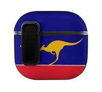 Australian Independent Flag Funny Headphone Cases Compatible with AirPods 4 Hard PC Protective Cover with Secure Buckle