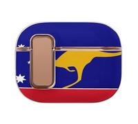 Australian Independent Flag Funny Headphone Cases Compatible with AirPods Pro 2 Hard PC Protective Cover with Secure Buckle