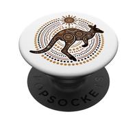 Australian Kangaroo Aboriginal Dot Art PopSockets Adhesive PopGrip