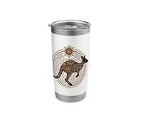 Australian Kangaroo Aboriginal Dot Art Stainless Steel Insulated Tumbler