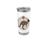 Australian Kangaroo Aboriginal Dot Art Stainless Steel Insulated Tumbler