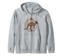 Australian Kangaroo Aboriginal Dot Art Zip Hoodie