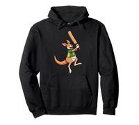Australian Kangaroo Cricket Cartoon Player 7 Pullover Hoodie