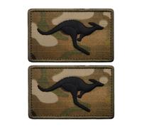 Australian Kangaroo Flag Patch 3D Embroidery Tactical Morale Patch Infrared Reflective for Backpack Vest Helmet - Brown Camouflage Embroidery Black