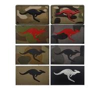Australian Kangaroo Flag Patch 3D Embroidery Tactical Morale Patch Infrared Reflective for Backpack Vest Helmet - Pack of 8