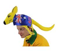 Australian Kangaroo Hat with Cape - Fun Aussie Novelty Hat for Adults - Australia Day Party Accessory, Fancy Dress, Costume, Festival, Pub Crawl, Stag Party Bundle (1 Pack)