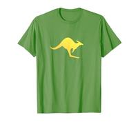 Australian Kangaroo Yellow on Green Aussie Patriot T-Shirt