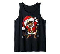 Australian Kelpie Dog Christmas Lights Dab Dance Santa Xmas Tank Top