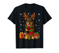 Australian Kelpie Dog Christmas Reindeer Horn Scarf Xmas Value Graphic T-Shirt