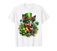 Australian Kelpie Dog St Patricks Day Artwork Value Graphic T-Shirt, Men, White, L