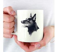 Australian Kelpie.Psd Dog Art Coffee Mug Unique Tea Cup Ceramic Drinking Cup Fun Gifts for Anniversary Celebration Sister Birthdays 330Ml