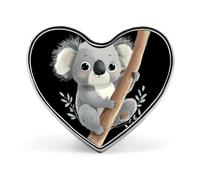 Australian Koala Bear Badge Pin Brooch Heart Shape Button Aluminum Decor for Backpacks Hats