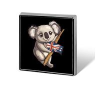 Australian Koala Bear Brooch Pins for Men Women Square Badge Collar Lapel Pins for Dress Jacket Accessories