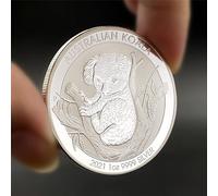 Australian Koala Commemorative Coin, 1oz 9999 Silver, Detailed Koala Design on a Tree, Collectible Animal Coin for Wildlife Lovers