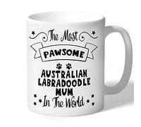 Australian Labradoodle Mum Mug Gift Pawsome (Black Print) Dog Lover Owner Birthday for Her Women Present