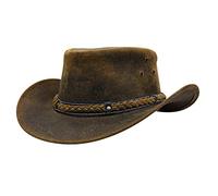 Australian Leather Cowboy Hat Bush Aussie Style Summer Western Outback Tan