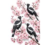 Australian Magpies & Cherry Blossoms Notebook: Soft Aesthetic Writing Journal for Notes & Creativity