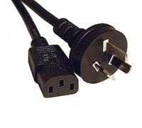 Australian Mains Power Cable | Male Plug to IEC C13 Female Socket | Black 2m | 14AWG Wire | Reliable Connection for Home & Office Use