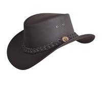 Australian Mens Leather Cowboy Hat Bush Outback Women Aussie Western Style Brown
