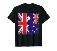 Australian Roots | Half British Flags | UK Australia Vintage T-Shirt
