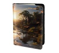 Australian Scenery Passport Holder5.5 in - Genuine leather, unisex - Folding passport holder