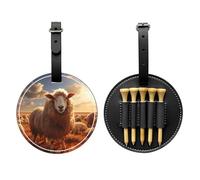 Australian Sheep Black Printed Golf tee Storage Bag - Portable Design, Easy to Organize tee