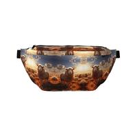 Australian sheep Prints Adjustable running waist bag crossbody bag lightweight and comfortable suitable for fitness jogging travel