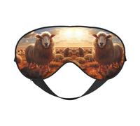 Australian Sheep Prints Double-Sided Eye Mask Adjustable Design Light-Blocking and Breathable Suitable for Rest and Travel.