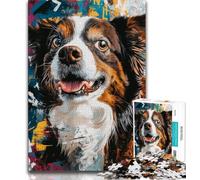 Australian Shepherd 1000 Piece Jigsaw Puzzles for Teenagers Gifts,Help The Brain Exercise Addictive Toys to Cultivate Patience Great Gift 38x26cm