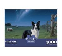 Australian Shepherd 1000 Piece Jigsaw Puzzles Fun Challenging Modern Pet Dog Classic Educational Games for The Whole Gifts for Women Men 38x26cm/1000pcs