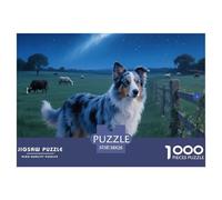 Australian Shepherd 1000 Piece Jigsaw Puzzles Fun Challenging Modern Pet Dog Educational Game for The Whole Gifts for Adults And Kids Age 38x26cm/1000pcs