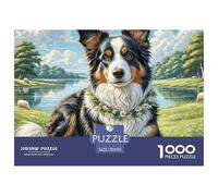 Australian Shepherd 1000 Pieces Jigsaw Puzzles Engaging Educational Games Jigsaw Puzzles Unique Puzzle Gift for Adults & Families 70x50cm/1000pcs