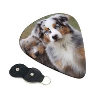 Australian Shepherd 6 Pack Guitar Picks With Holder, Personalized Guitar Plectrums Non-Slip Portable Ukulele Bass Picks 0.46mm For Acoustic Guitar Lovers Gifts