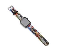 Australian Shepherd American US Flag Watch Bands Silicone Sport Bands Replacement Strap Wristbands Compatible with Apple Watch 42mm/44mm