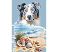 Australian Shepherd Aussie Beachy Coastal Notebook: 6 x 9 College Ruled Paper 120 Pages