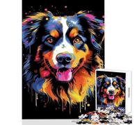 Australian Shepherd Aussie Jigsaw Puzzles 1000 Piece for Adults Enhance Focus for Better Performance Quiet Soothing Playtime Fun (50x75cm)