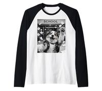 Australian Shepherd Aussie Last Day of School Funny Selfie Raglan Baseball Tee