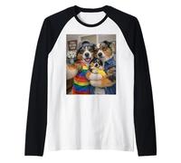 Australian Shepherd Aussie Two Moms Life Selfie Mother's Day Raglan Baseball Tee