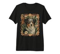 Australian Shepherd Aussie Vintage William Morris Style Premium T-Shirt