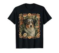Australian Shepherd Aussie Vintage William Morris Style T-Shirt