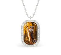Australian Shepherd Autumn Custom Photo Necklace Personalized Picture Pendant Memory Jewelry for Women