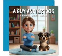 Australian Shepherd Birthday Card for Men - A Guy and His Dog - Happy Birthday Card for Boys, 145mm Male Greeting Cards