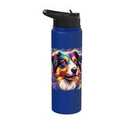 Australian Shepherd Blue Merle Aussie Dogs Stainless Steel Insulated Water Bottle