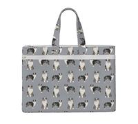Australian Shepherd Blue Merle Dog Simple Grey,Canvas Document Bag Zipper File Tote Bag Handbag Briefcase for School Office
