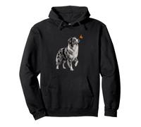 Australian Shepherd Butterfly Blue Merle Aussie Pullover Hoodie