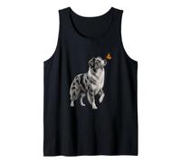 Australian Shepherd Butterfly Blue Merle Aussie Tank Top
