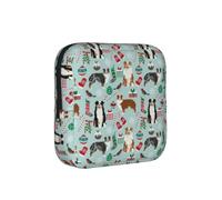 Australian Shepherd Christmas Cute Aussie Dogs, Sanitary Pad Storage Bag, Pad Holder Bag with Zipper, Change Purse
