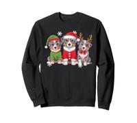 Australian Shepherd Christmas Puppies Elf Santa Reindeer Sweatshirt