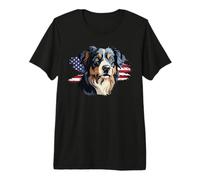 Australian Shepherd Distressed US Flag Premium T-Shirt
